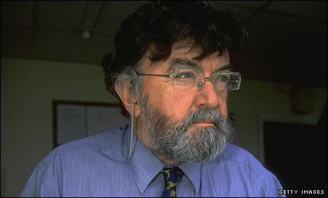 Bill Frindall in the commentary box 1997