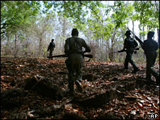 Maoist rebels in India jungle