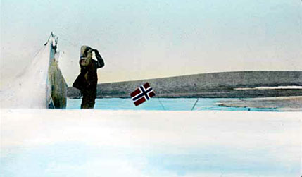 Amundsen or Sgt Peder Ristvedt at the North Magnetic Pole, May 1904