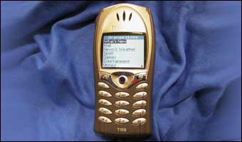Ericsson's new T68 displaying a WAP page downloaded via GPRS