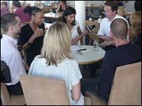 David Cameron being interviewed by Radio 1 listerners