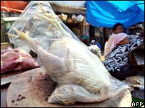 Frango à venda no mercado