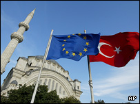 Turkey and EU flags