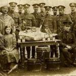 Fred Fisher, in sou’wester, somewhere in France.