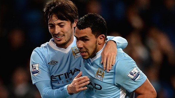 David Silva and Carlos Tevez