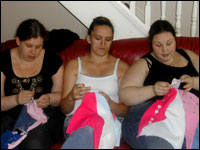 The girls sewing