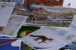 A pile of Christmas cards