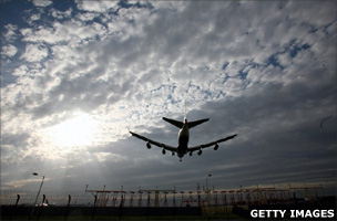Plane landing at Heathrow