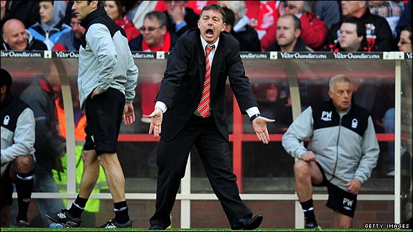 Billy Davies in animated mood