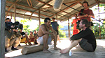 Bruce and the Matis chief Txema plan how to watch the Tribe episode about the Matis.
