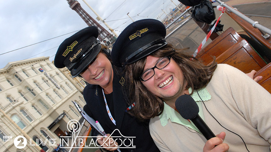 Alan Carr on Blackpool's Princess Alice Tram