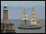 Tall ship passing Tynemouth pier