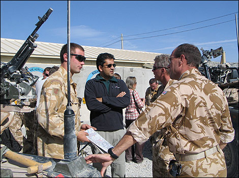 Vij visiting Reservist troops in Afghanistan as part of his job.