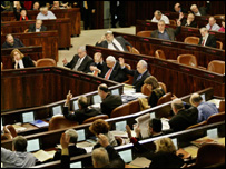 İsrail parlamentosu Knesset'te bir oylama