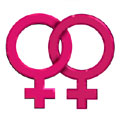 Two interlinked female symbols