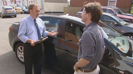 Gareth Rees with X-Ray's Rhodri Owen