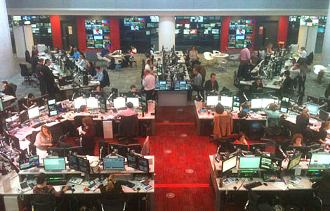 The open-plan newsroom