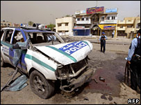 Harap olmuş polis aracı
