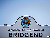 Welcome to Bridgend sign