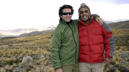 Matt and Zubin in the High Andes during the filming of Amazon
