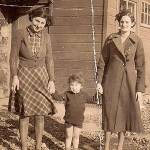 Terry Hood aged two at Mullion, Cornwall, in 1941 with mother Elsie (left) and 'Aunt Lucy' Rogers