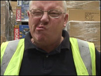 John warming up his singing muscles