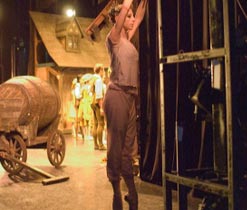 Ballet dancer Jenna Lee in rehearsal, backstage at the London Coliseum