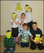Children in Pudsey masks