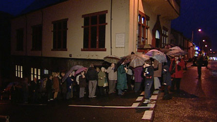 The cinema-goers braved the weather on opening night