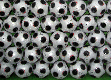Shop window full of balls