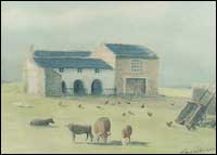 Painting of the grandstand as it probably appeared in its heyday by local artist Gordon Jones