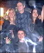 Ben (centre-top) with fans