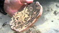 A ceramic found at the wreck of the Ras Kisimani