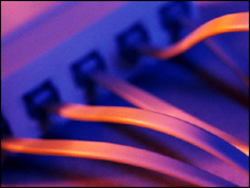 Cables going into computer