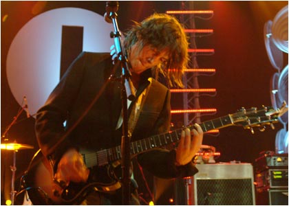 Razorlight on stage at the R1 / TOTP Christmas Party