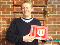 Stuart with his birthday card in 2008