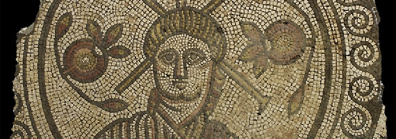 Image of Christ on the Hinton St Mary mosaic