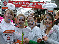 Fairies warming up on the start line