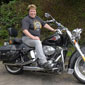 "Pride and Joy" This is Joy's Harley, a 1450cc Heritage Softail. This is the bike she toured Portugal on.