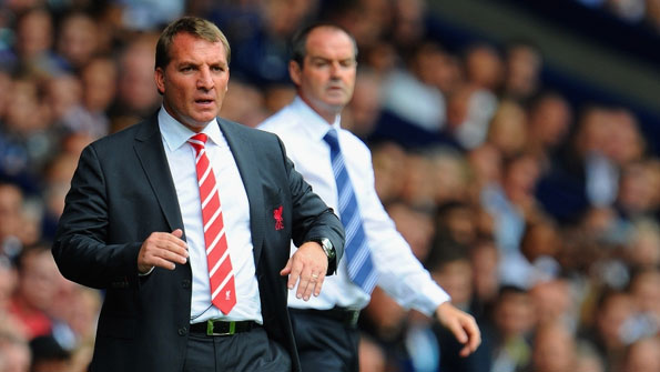 Liverpool manager Brendan Rodgers (left).