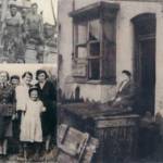 Top Left, Jack Johnson(left)on The Dumana; Bottom Left, Lily, Gladys, Lilian, Mary and little Poppy Johnson; Right Lilian Johnson outside bombed out home Bordesely Green Birmingham (1942/3?)