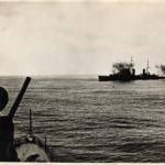 HMS DIDO BOMBARDING THE ITALIAN MAINLAND IN THE GULF OF GAETA.