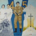 JERZY KEMPIK - HIS JOURNEY TO FREEDOM. This is a painting I had done of my dad in his Polish uniform. I have no pictures, seemed the next best thing. To his right are images of his life before and after the war, to his left are images of the ruins of the Abbey at Cassino and the monument of the 5th Division at Cassino between the two eagles each side of the gate into the Polish cemetery at Monte Cassino.