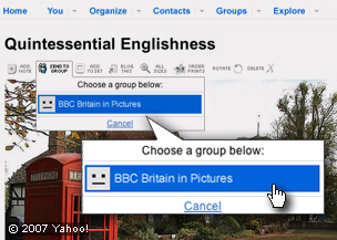 How do I add a photo to the group image: step 1
