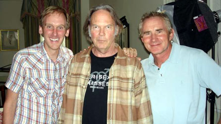 Director Ben Whalley, Neil Young and Mark Cooper.