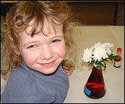 Laura's pleased with her experiment!