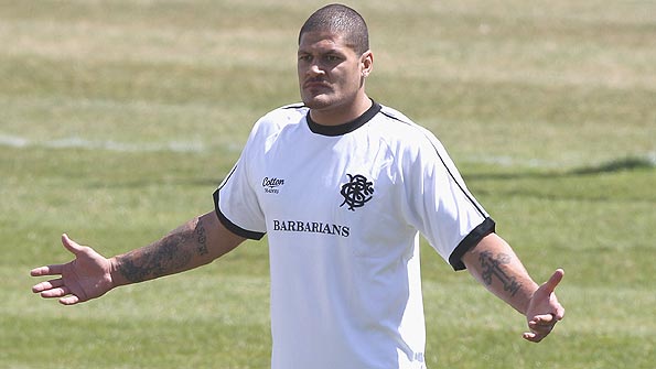 Willie Mason trains with the Barbarians