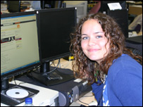 Frankie in the BBC Kent office