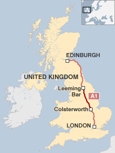 Map showing day two of the journey