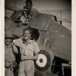 Lofty, Smude & Jack Burgin taking a rest during work on the C/O’s Gladiator at El Khanka